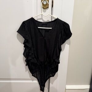 Black Ruffled Women's Top